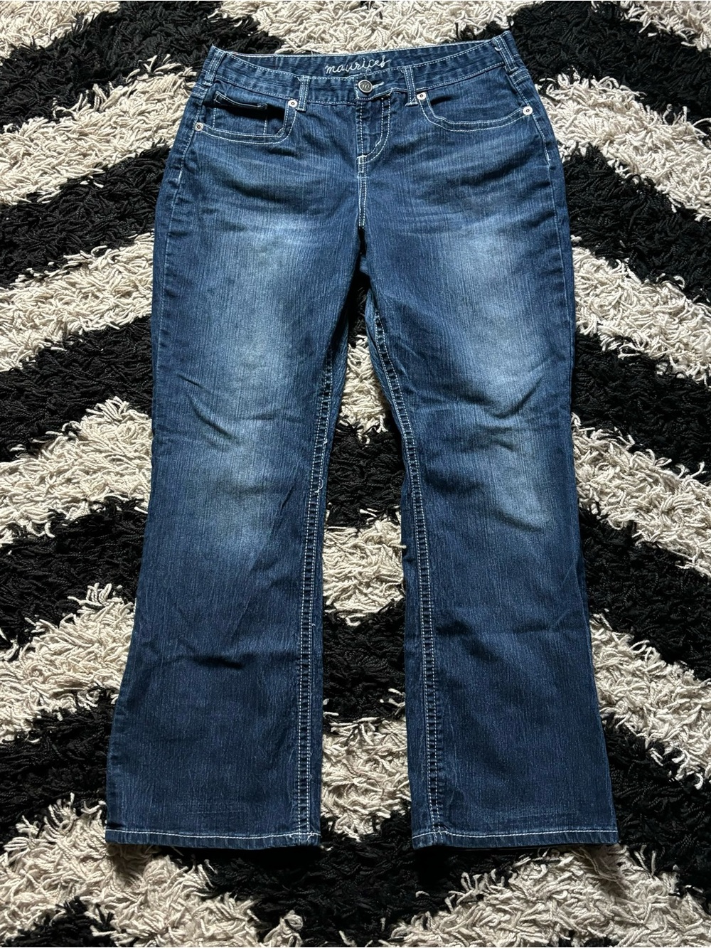 Maurices Curvy Fit Medium Wash Denim Mid Rise Bootcut Jeans